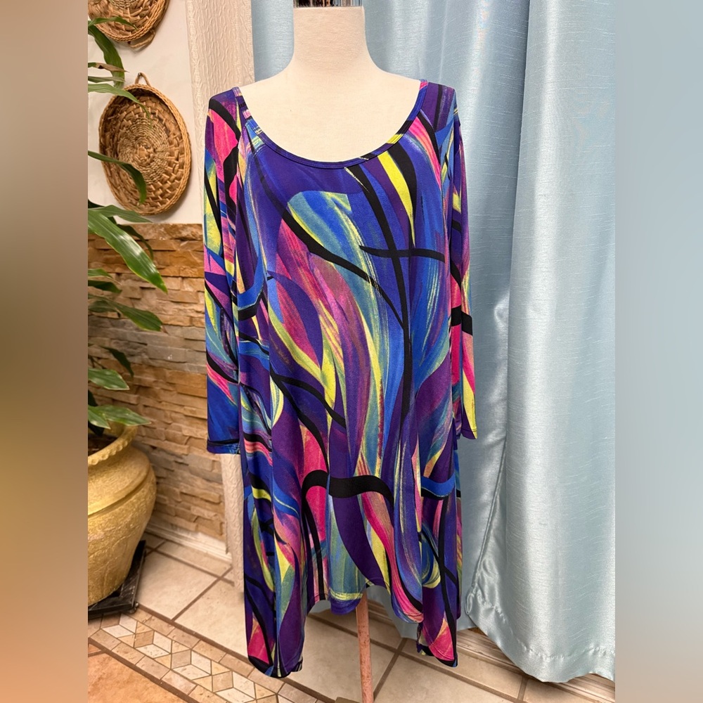 Premise long sleeve Multicolor Abstract asymmetrical Dress